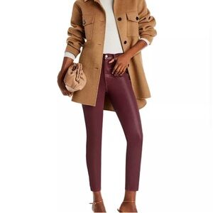 7 For All Mankind High Rise Skinny Jeans in Coated Ruby Size 27.